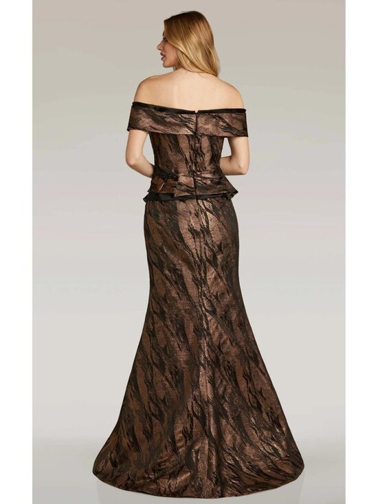 Gia Franco Women Black Bronze 12267CL Off Shoulder Evening Gown Dress Sz 12 3157 - Picture 11 of 16